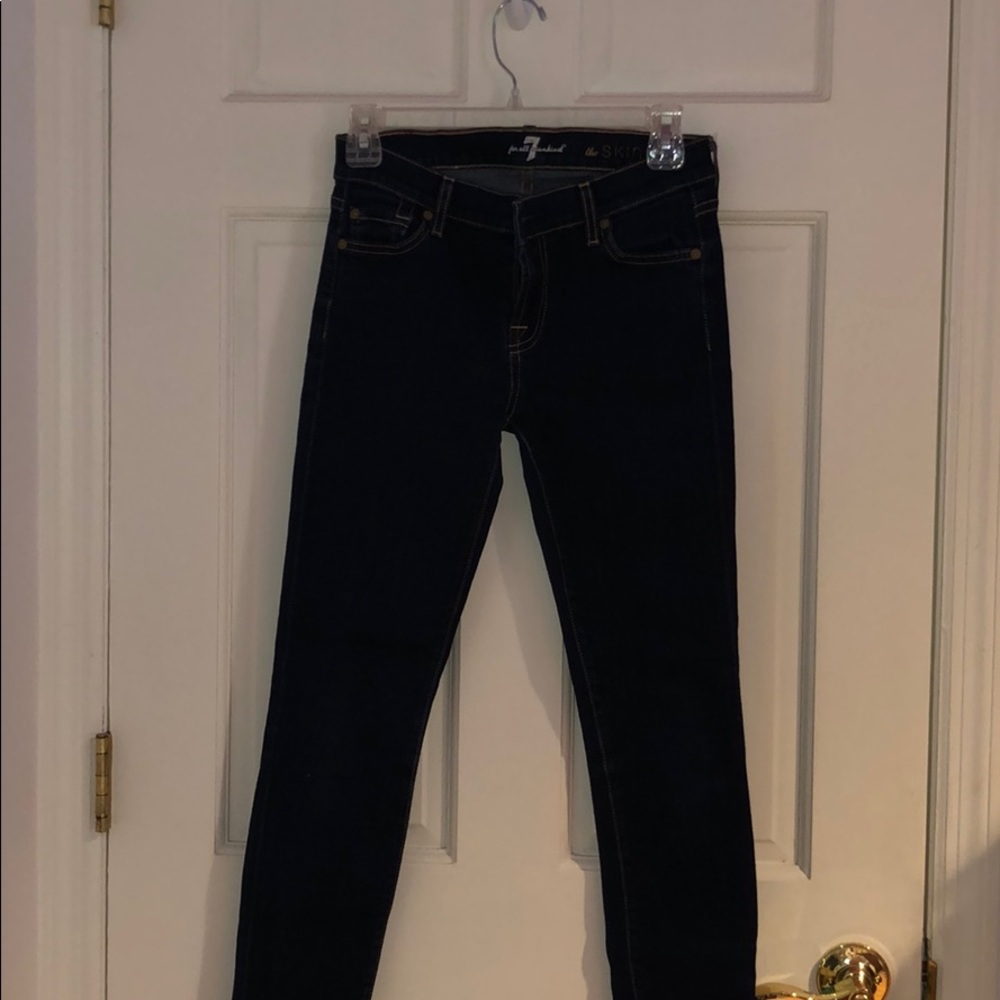 7 for all mankind dark wash skinny jeans